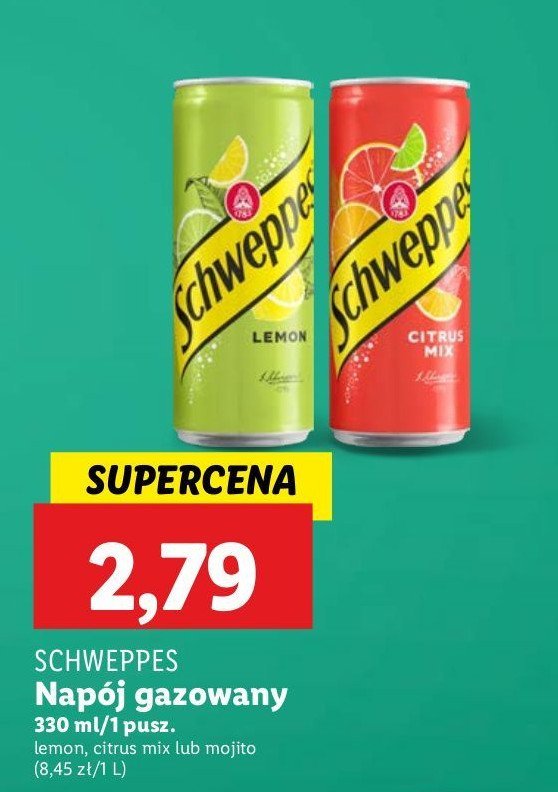 Napój lemon Schweppes promocja