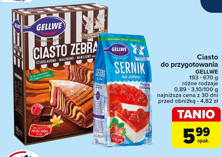 Ciasto zebra czekoladowo-malinowo-waniliowa Gellwe promocja