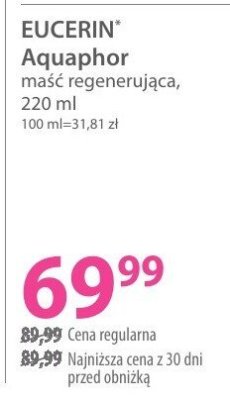 Maść regenerująca Eucerin Aquaphor promocja w Hebe