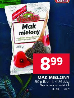 Mak mielony Backmit promocja