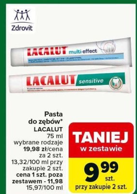 Pasta do zębów LACALUT wybrane rodzaje promocja w Carrefour Market