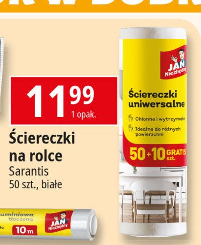 Ściereczki uniwersalne Jan niezbędny promocja w Leclerc