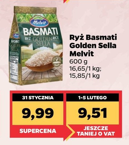 Ryż basmati golden sella Melvit promocja