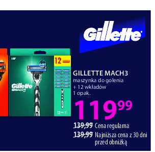 Maszynka do golenia + 12 wkładów Gillette mach3 promocja