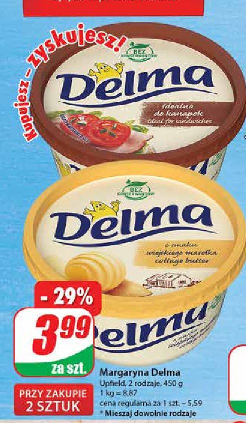 Margaryna Delma extra o smaku wiejskiego masełka promocja