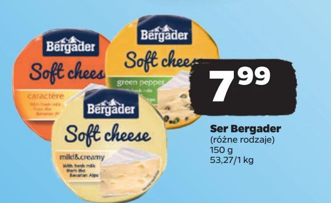 Ser caractere Bergader soft cheese promocja