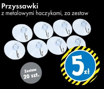 Przyssawki z metalowymi haczykami, zestaw 20 szt. promocja w Tedi