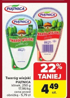 Twaróg wiejski PIĄTNICA klinek promocja w Carrefour Market