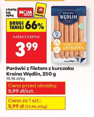 Parówki z filetem z kurczaka 250 g promocja w Biedronka