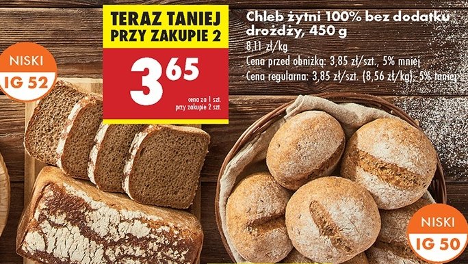Chleb żytni bez drożdży promocja