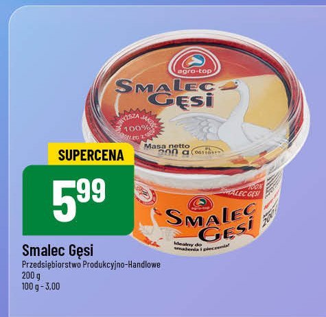 Smalec gęsi Agro-top promocja