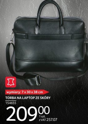 Torba na laptop ze skóry 7x30x38 cm promocja w Selgros