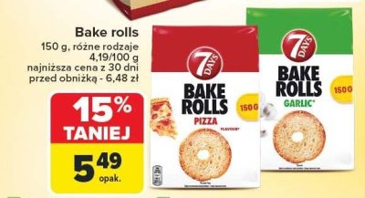 Bułki Bake rolls 7DAYS promocja w Carrefour
