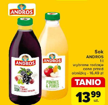 Sok jabłkowo-gruszkowy Andros promocja