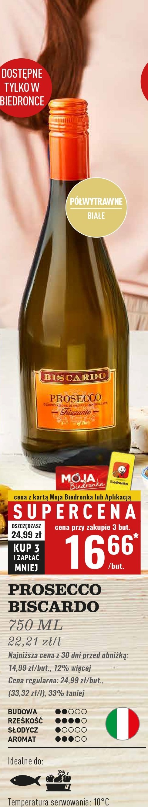Wino BISCARDO PROSECCO promocja w Biedronka