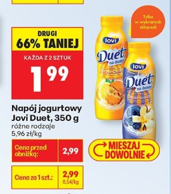 Napój jogurtowy Jovi Duet, 350 g: różne rodzaje promocja w Biedronka