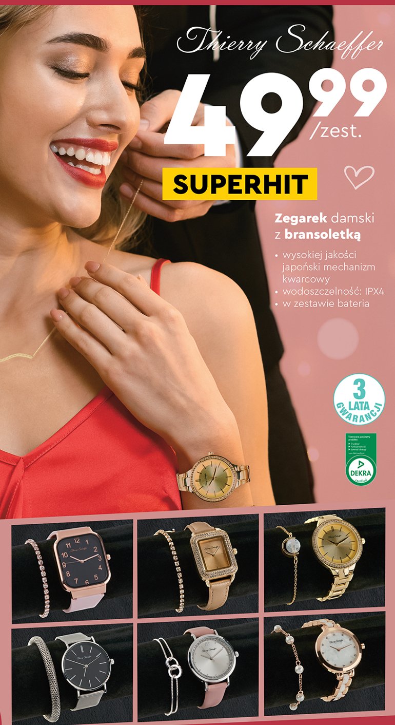 Zegarek damski z metalową bransoletą Thierry schaeffer promocja