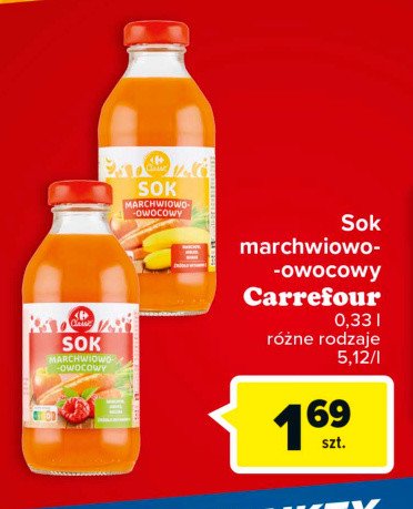 Sok marchew-jabłko-malina Carrefour classic promocja