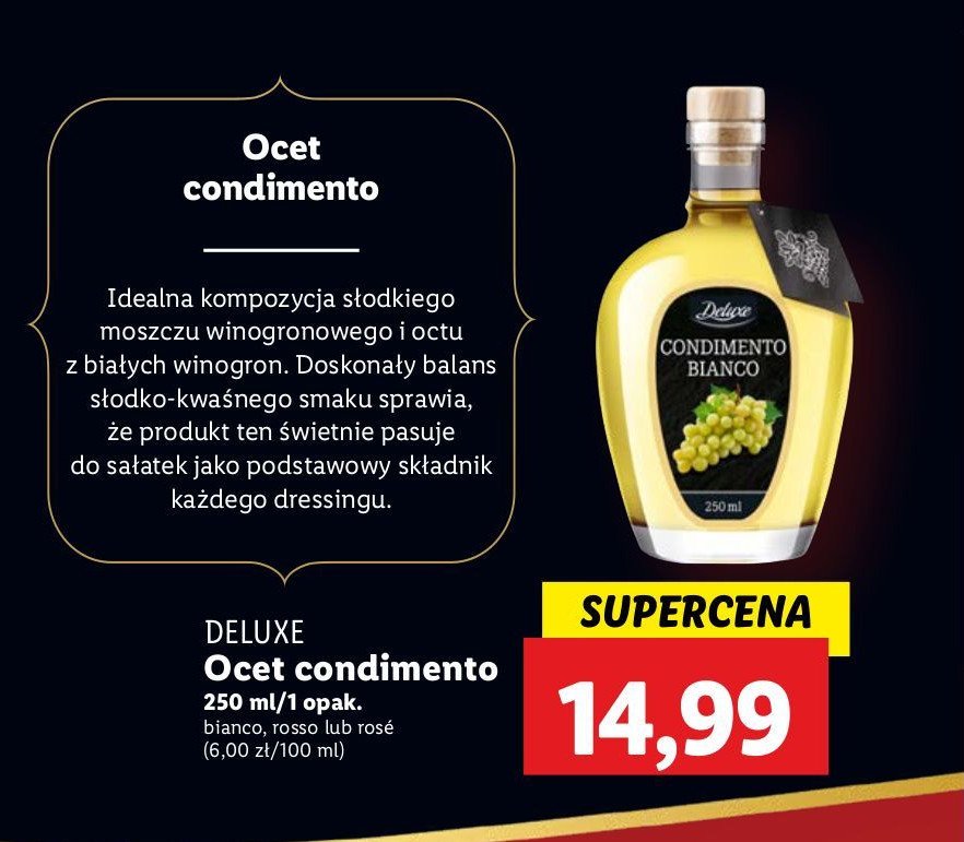 Ocet condimento rose Deluxe promocja