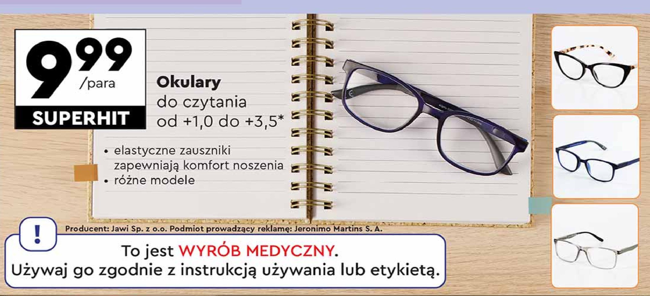 Okulary do czytania +1.0 - +3.5 promocja