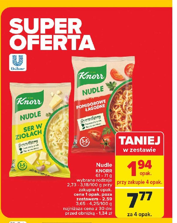 Ser w ziołach Knorr promocja w Carrefour Market