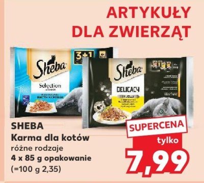 Karma dla kotów SHEBA różne rodzaje 4x85 g  promocja w Kaufland