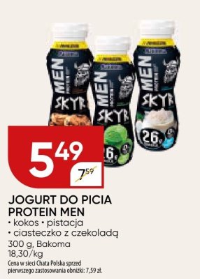 Jogurt do picia protein men kokos, pistacja, ciasteczko z czekoladą promocja w Chata Polska