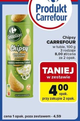 Chipsy Carrefour Sensation w tubie 100g promocja w Carrefour Express