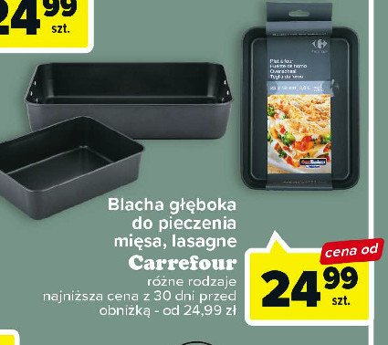 Blacha do pieczenia z pow艂ok膮 nieprzywieraln膮 prostok膮tna Carrefour promocja
