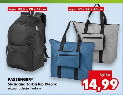 Plecak składany 42.5 x 28 x 17 cm Passenger promocja w Kaufland