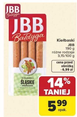 Kiełbaski JBB różne rodzaje promocja w Carrefour
