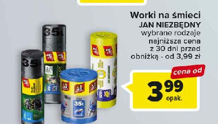 Worki ekologiczne na 艣mieci poj. 35 l Jan niezb臋dny promocja