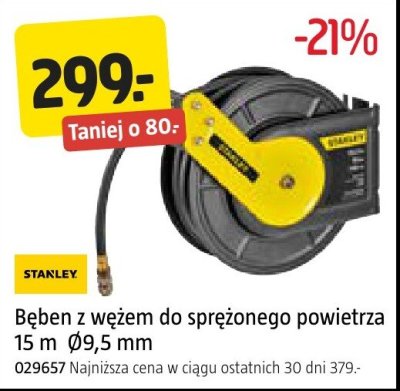 Bęben z wężem do sprężonego powietrza 15 m Ø9,5 mm STANLEY promocja w Jula