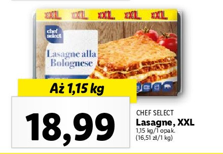 Lasagne bolońska Chef select - cena - promocje - opinie - sklep | Blix.pl -  Brak ofert