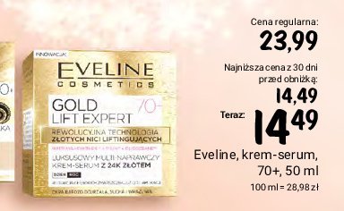 Krem do twarzy na dzień i noc 70+ Eveline gold lift expert promocja