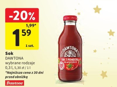 Sok Dawtona wybrane rodzaje promocja w Intermarche