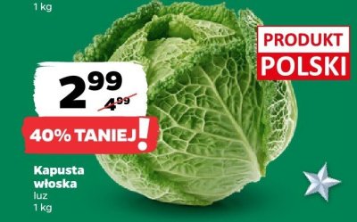 Kapusta włoska luz promocja w Netto