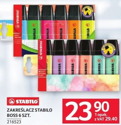 Zakreślacz STABILO ZAKREŚLACZ STABILO BOSS 6 SZT. promocja w Selgros