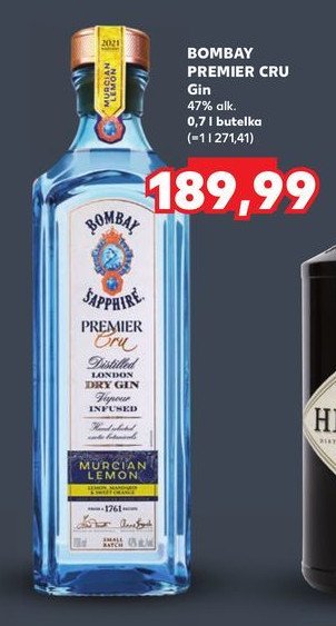 Gin Bombay sapphire premier cru promocja