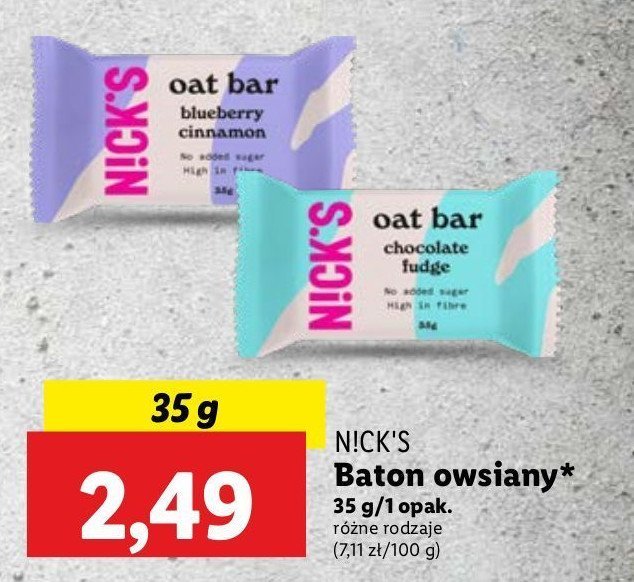 Baton owsiany blueberry cinnamon N!ck's promocja