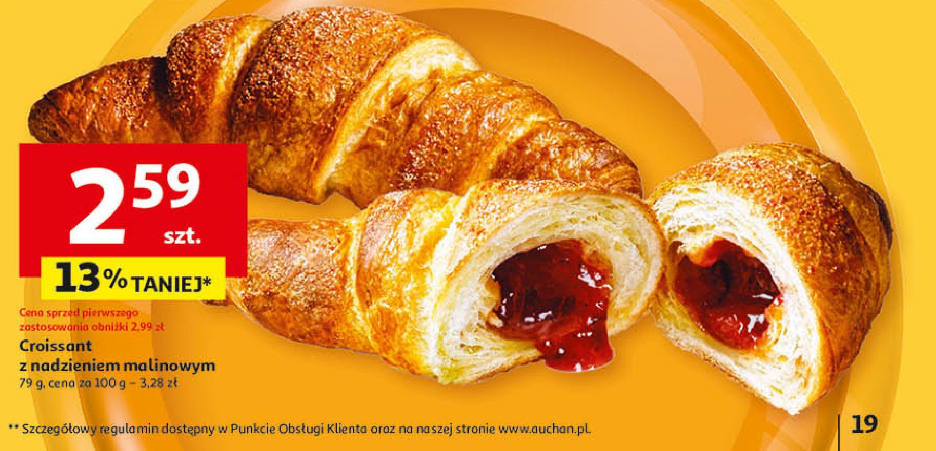 Croissant z nadzieniem malinowym promocja