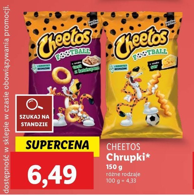 Chrupki football serowe Cheetos promocja w Lidl