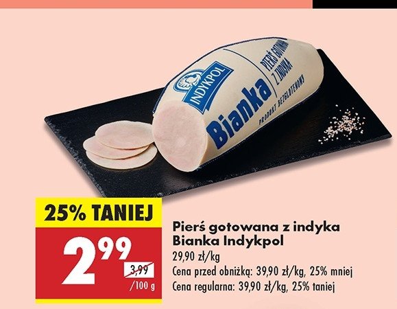 Pierś z indyka gotowana bianka Indykpol promocja