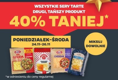Sery tarte - drugi tańszy produkt 40% taniej promocja w Netto