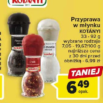 Przyprawa w m艂ynku chili-mix jalapeno Kotanyi promocja