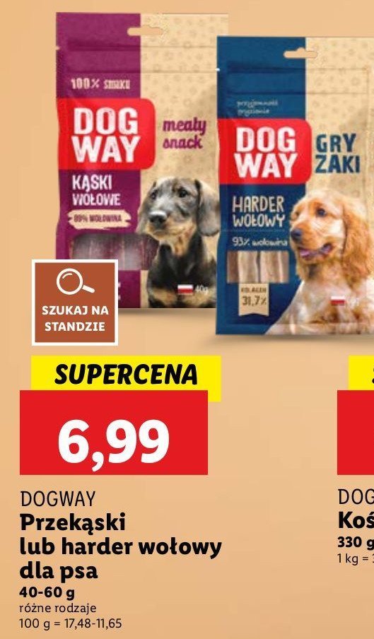 Kąski wołowe Dogway promocja w Lidl