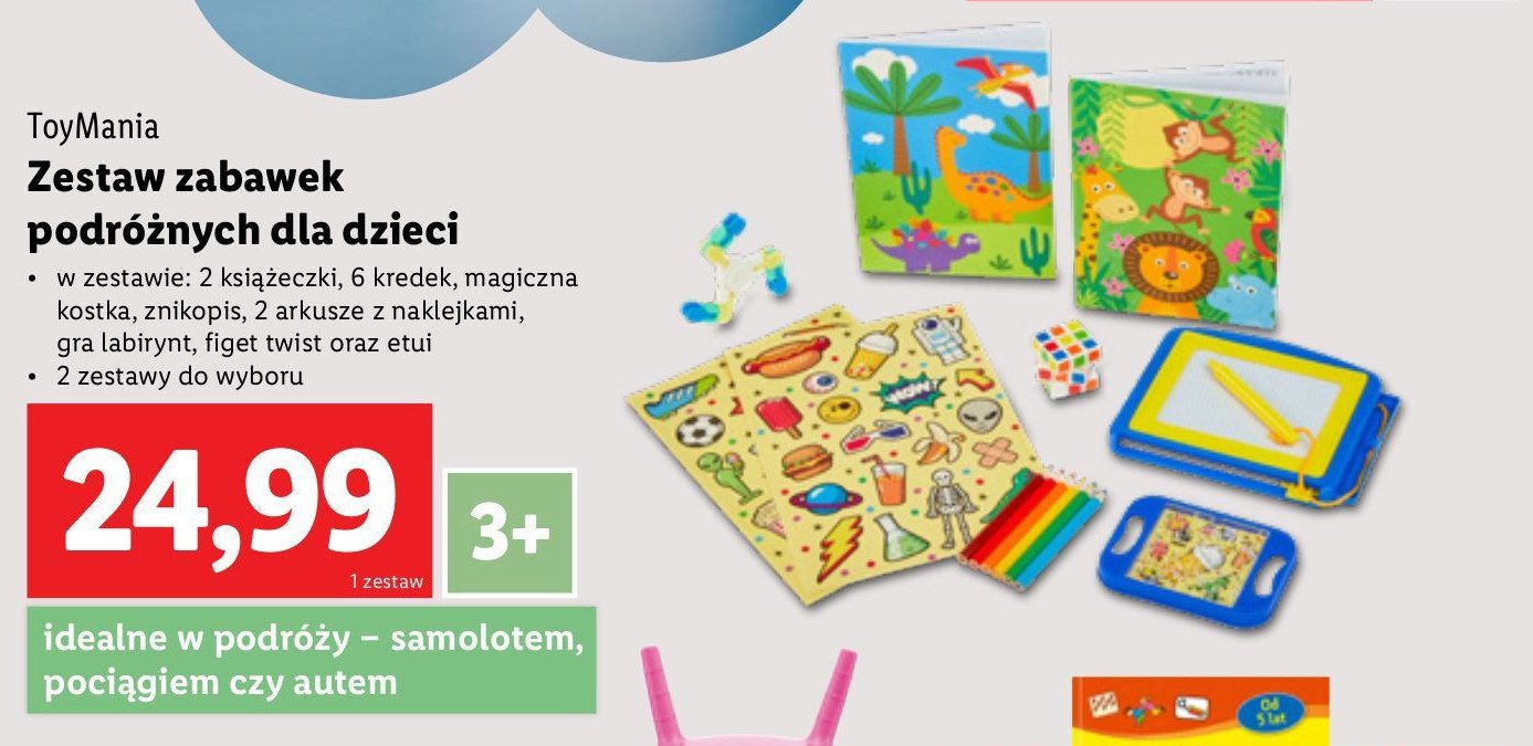 Zestaw zabawek podróżnych dla dzieci promocja w Lidl
