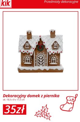 Dekoracyjny domek z piernika ok. 19,5 x 9 x 17,5 cm promocja w KiK