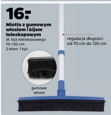 Miot艂a z gumowym w艂osiem i kijem teleskopowym 70-120 cm promocja