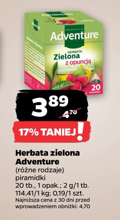 Herbata zielona z opuncją Adventure promocja